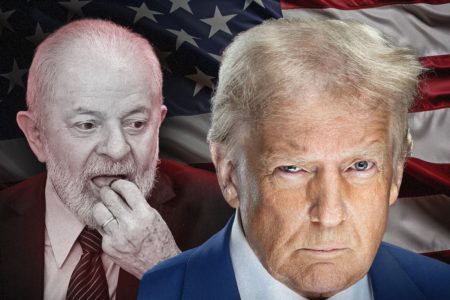 Imagem colorida mostra Lula e Trump - Metrópoles