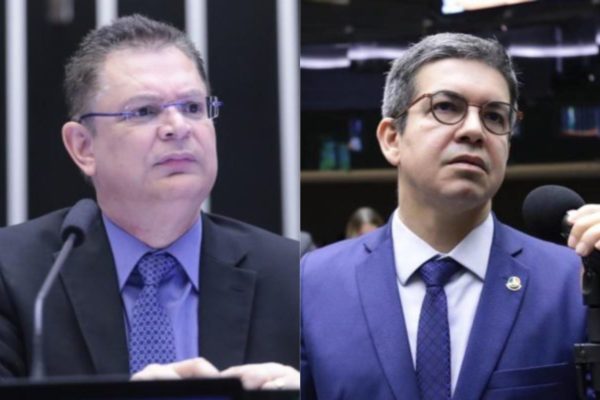 Colagem de imagens coloridas do depurado federal Sóstenes Cavalcante e do senador, líder do governo no Congresso Randolfe Rodrigues - Metrópoles