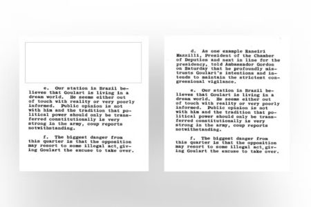 Imagem colorida de documentos da CIA - Metrópoles