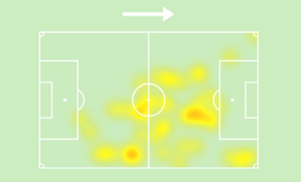 Mapa de Calor de Depay contra Espanha - Metrópoles