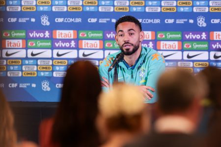 Jogador da Seleção Brasileira Matheus Cunha concede entrevista coletiva no B Hotel em Brasília DF Metrópoles Sports