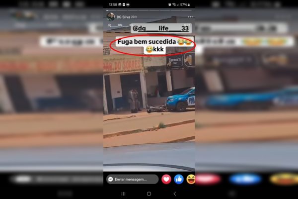 O criminoso que morreu em confronto com a PMGO postou uma foto falando de uma fuga dele