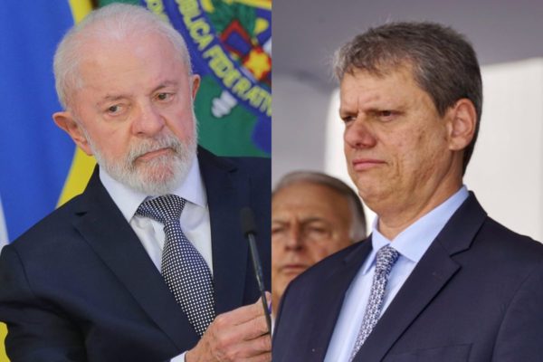 Imagem colorida do Tarcísio de Freitas e do Lula. Pesquisas analisam uma disputa entre os dois para a presidência - Metrópoles