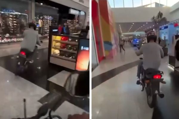 Passeio de moto no shopping em Taboã
