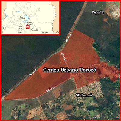 Arte apontando um novo bairro no mapa