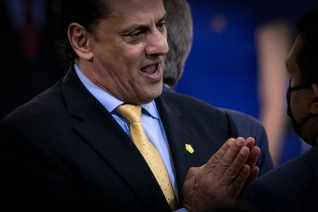 Advogado pessoal do presidente Bolsonaro, Frederick Wassef durante evento palacio. Advogado Frederick Wassef